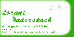 lorant maderspach business card